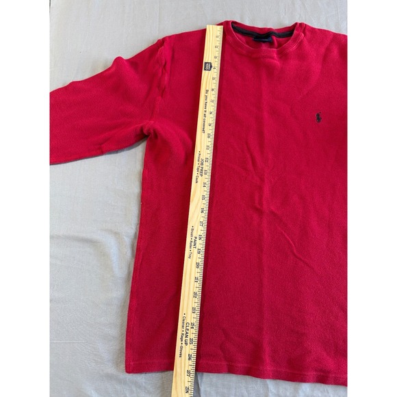 Polo Ralph Lauren Sleepwear Shirt 2XL Red Long Sleeve Waffle Thermal Knit Men - Picture 6 of 12